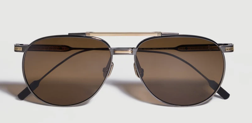Goldcraft 1978 sunglasses in titanium and 18k solid gold with polarized lenses